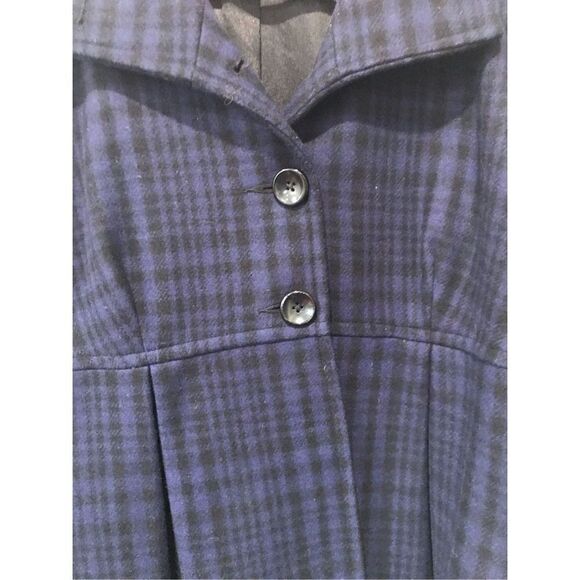 Motherhood Maternity Wool Blend Blue Black Plaid Peacoat Small - Picture 10 of 14